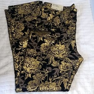 Soft Surroundings Gold and Black Pants L 14-16 New